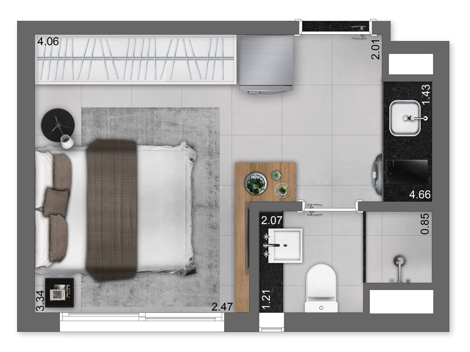 Planta tipo A2 – Sem terraço